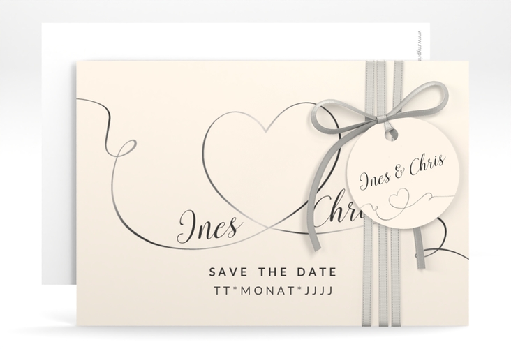 Save the Date-Karte Hochzeit Dolce A6 Karte quer beige