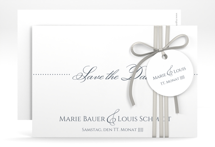 Save the Date-Karte Hochzeit Pure A6 Karte quer grau