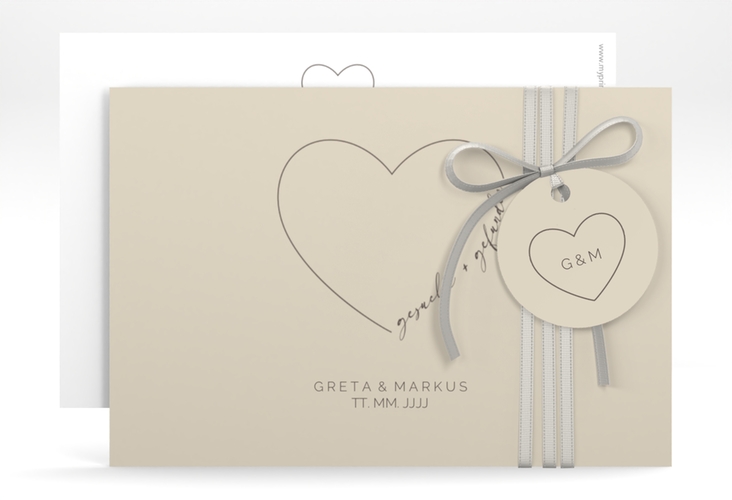 Save the Date-Karte Lebenstraum A6 Karte quer beige