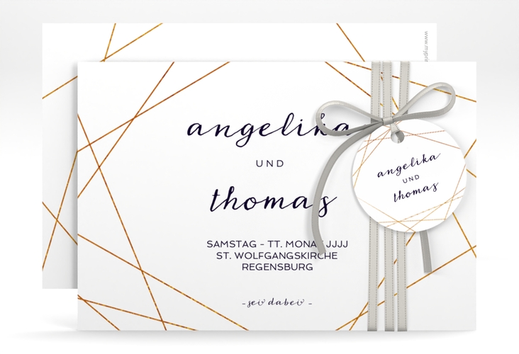 Save the Date-Karte Asymmetry A6 Karte quer weiss hochglanz