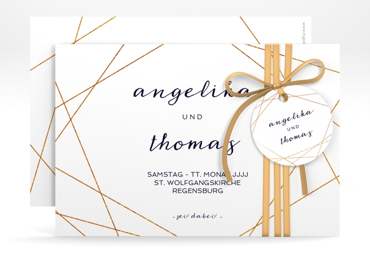 Save the Date-Karte Asymmetry A6 Karte quer weiss hochglanz