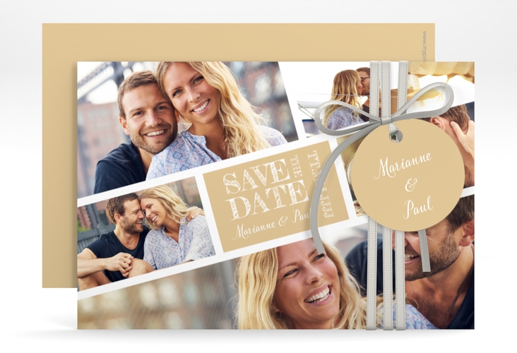 Save the Date-Karte Rise A6 Karte quer beige