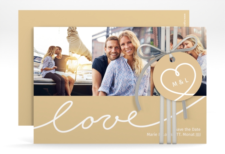 Save the Date-Karte Hochzeit Line A6 Karte quer hochglanz