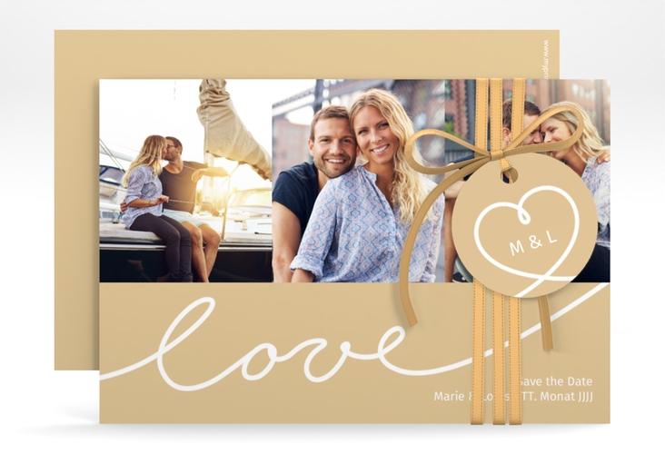 Save the Date-Karte Hochzeit Line A6 Karte quer hochglanz