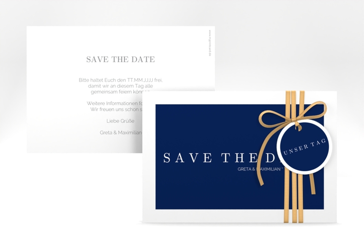 Save the Date-Karte Simply A6 Karte quer blau