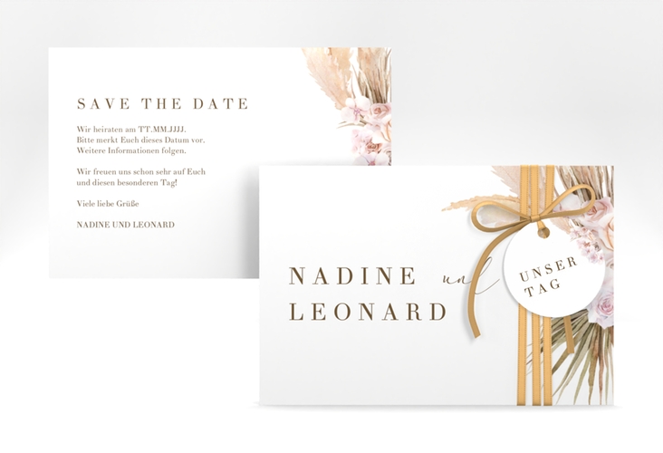 Save the Date-Karte Nude A6 Karte quer weiss hochglanz