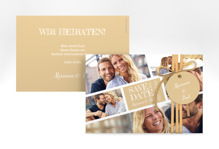 Save the Date-Karte Rise A6 Karte quer beige