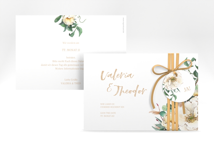 Save the Date-Karte Ivory A6 Karte quer weiss