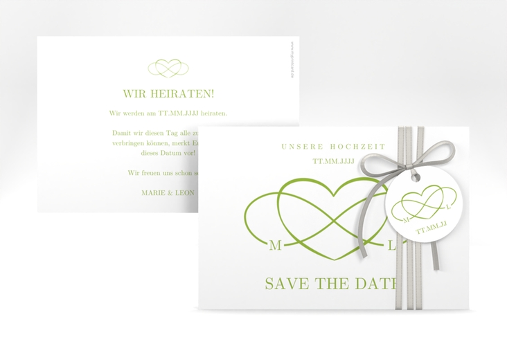 Save the Date-Karte Infinity A6 Karte quer gruen