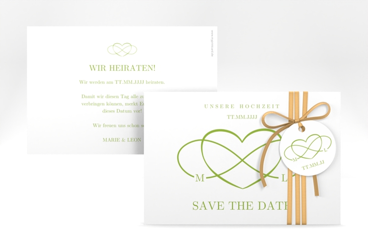 Save the Date-Karte Infinity A6 Karte quer gruen