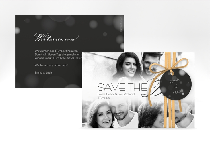 Save the Date-Karte Bokeh A6 Karte quer