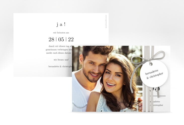 Save the Date-Karte Minimal A6 Karte quer weiss