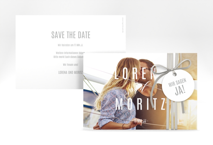 Save the Date-Karte Memory A6 Karte quer weiss hochglanz