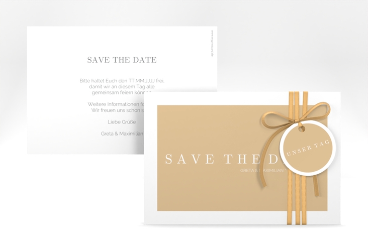 Save the Date-Karte Simply A6 Karte quer beige