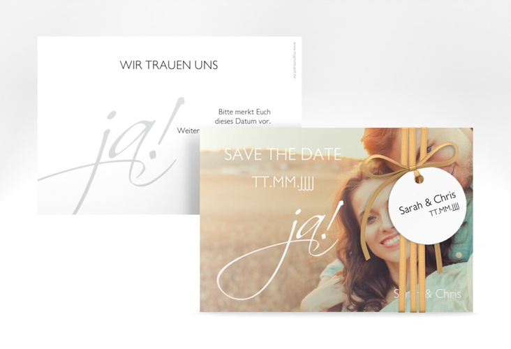 Save the Date-Karte Hochzeit Clarity A6 Karte quer weiss