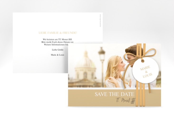 Save the Date-Karte Balance A6 Karte quer beige