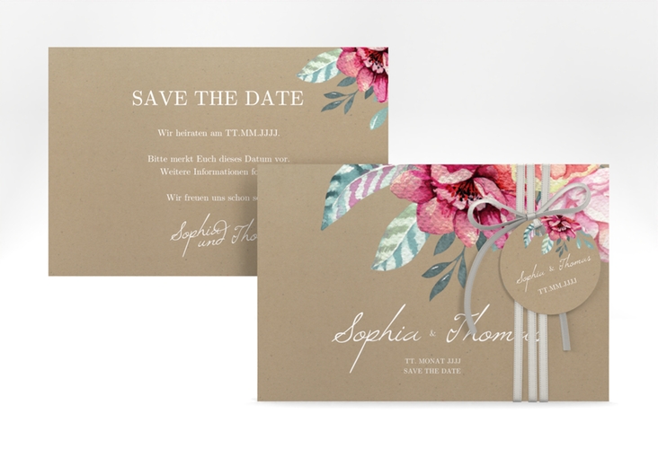 Save the Date-Karte Blooming A6 Karte quer hochglanz