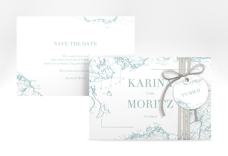 Save the Date-Karte Voyage A6 Karte quer mint