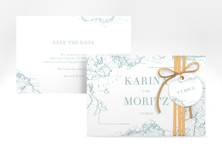 Save the Date-Karte Voyage A6 Karte quer mint