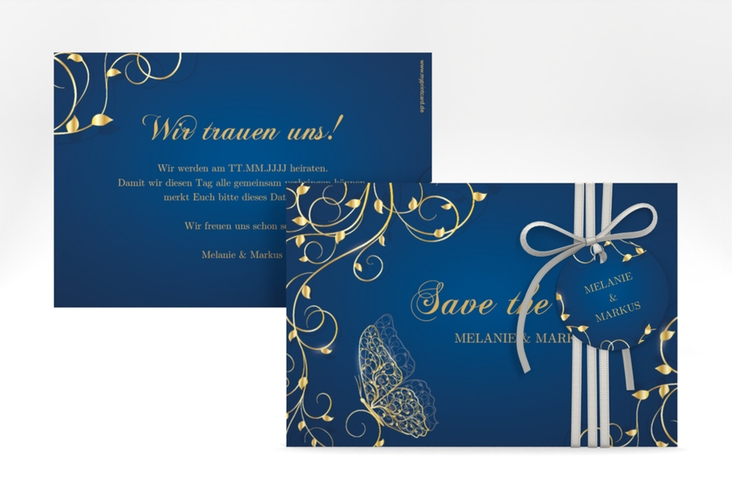 Save the Date-Karte Eternity A6 Karte quer blau