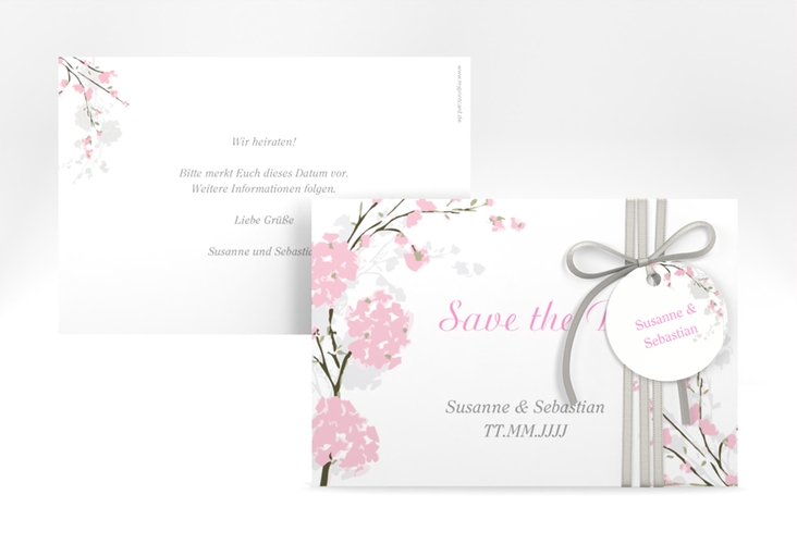 Save the Date-Karte Hochzeit Salerno A6 Karte quer rosa