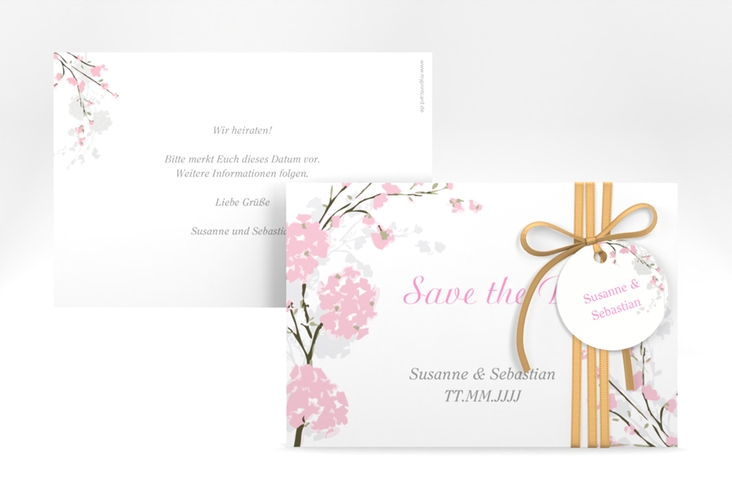 Save the Date-Karte Hochzeit Salerno A6 Karte quer rosa