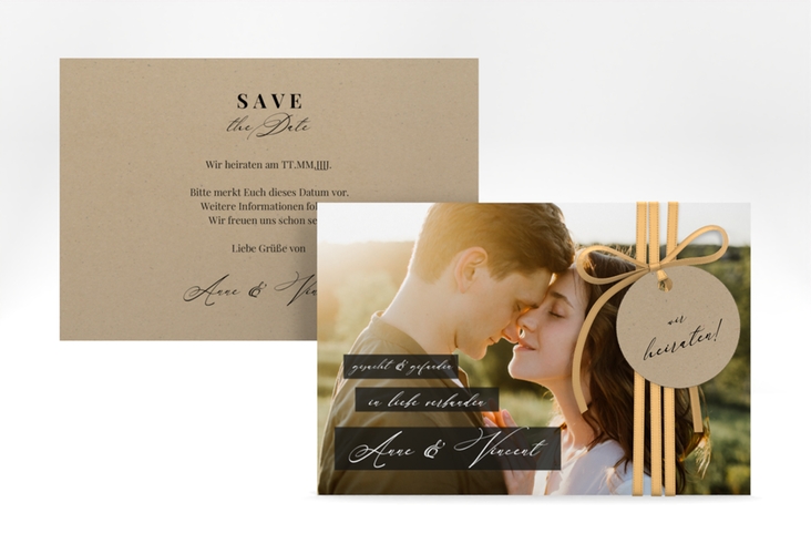 Save the Date-Karte Augenblick A6 Karte quer beige