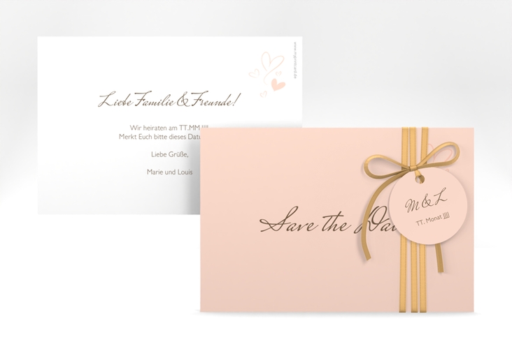 Save the Date-Karte Purity A6 Karte quer apricot