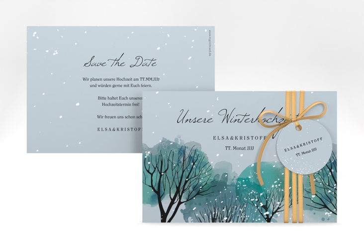 Save the Date-Karte Winterhochzeit A6 Karte quer