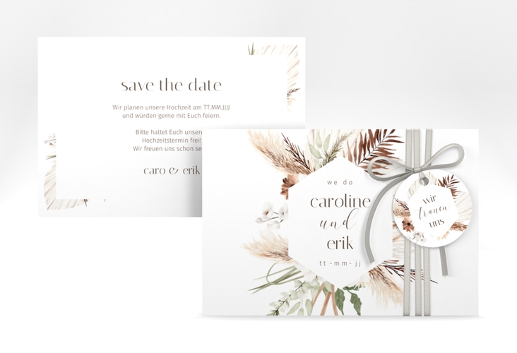 Save the Date-Karte Bohemian A6 Karte quer weiss hochglanz