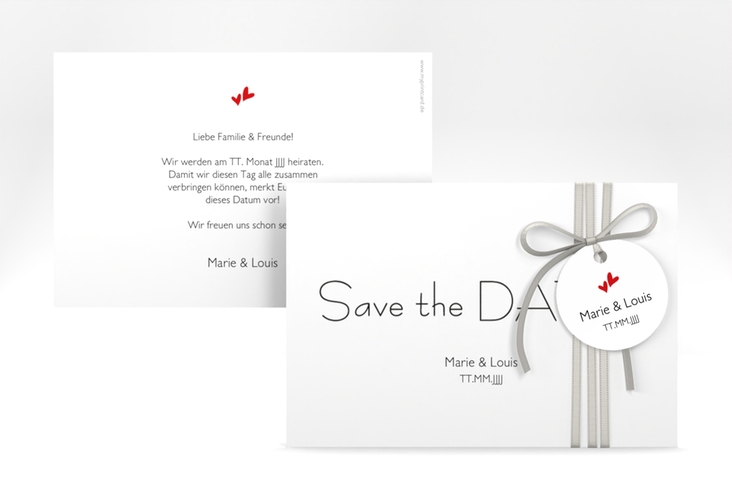 Save the Date-Karte Hochzeit Twohearts A6 Karte quer