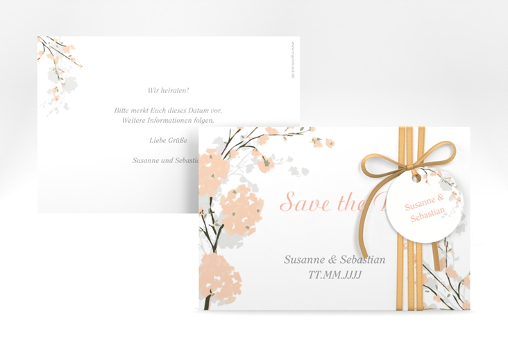 Save the Date-Karte Hochzeit Salerno A6 Karte quer apricot