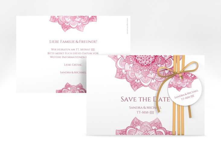 Save the Date-Karte Hochzeit Delight A6 Karte quer pink