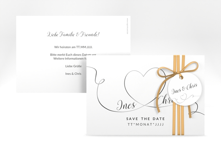 Save the Date-Karte Hochzeit Dolce A6 Karte quer weiss