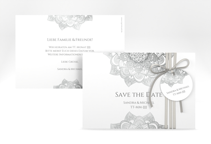 Save the Date-Karte Hochzeit Delight A6 Karte quer grau