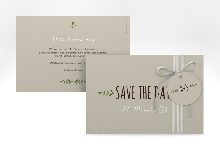 Save the Date-Karte Hochzeit Eden A6 Karte quer gruen