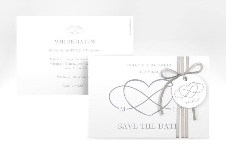 Save the Date-Karte Infinity A6 Karte quer grau