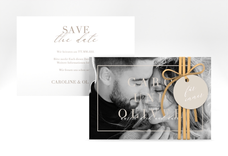 Save the Date-Karte Moment A6 Karte quer beige hochglanz