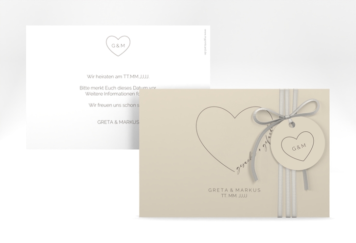 Save the Date-Karte Lebenstraum A6 Karte quer beige