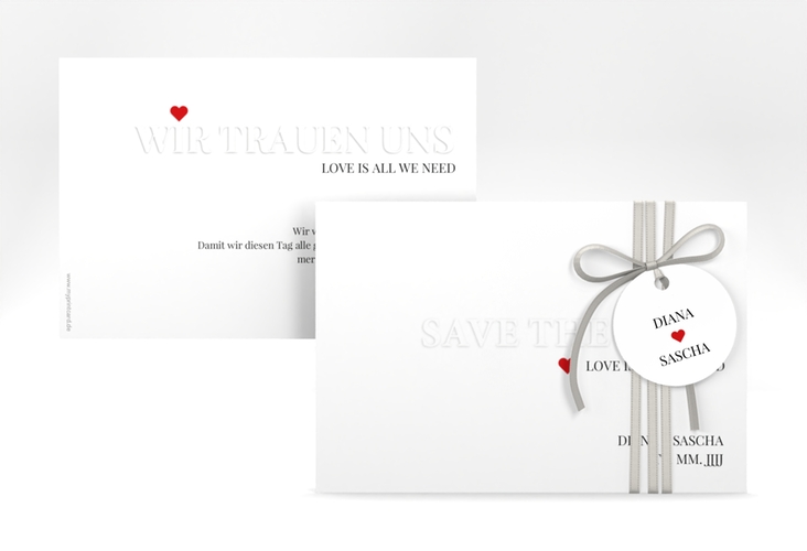 Save the Date-Karte Embossing A6 Karte quer