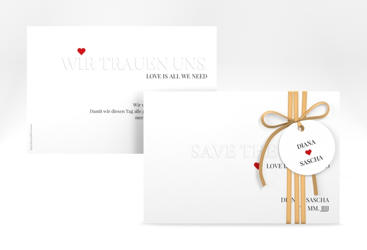 Save the Date-Karte Embossing A6 Karte quer