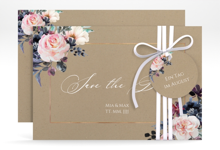 Save the Date-Karte Abendlicht A6 Karte quer rosegold