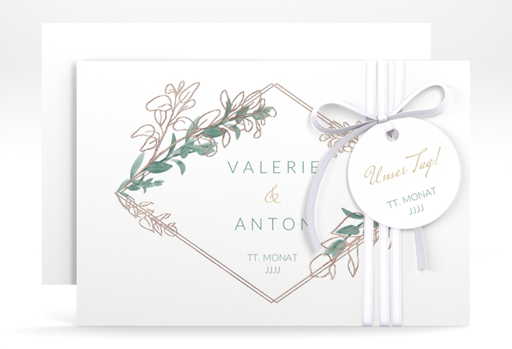 Save the Date-Karte Verde A6 Karte quer rosegold