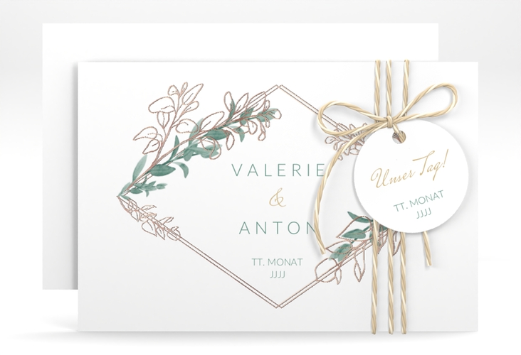 Save the Date-Karte Verde A6 Karte quer rosegold