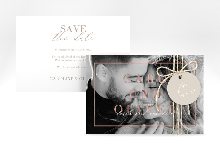 Save the Date-Karte Moment A6 Karte quer rosegold