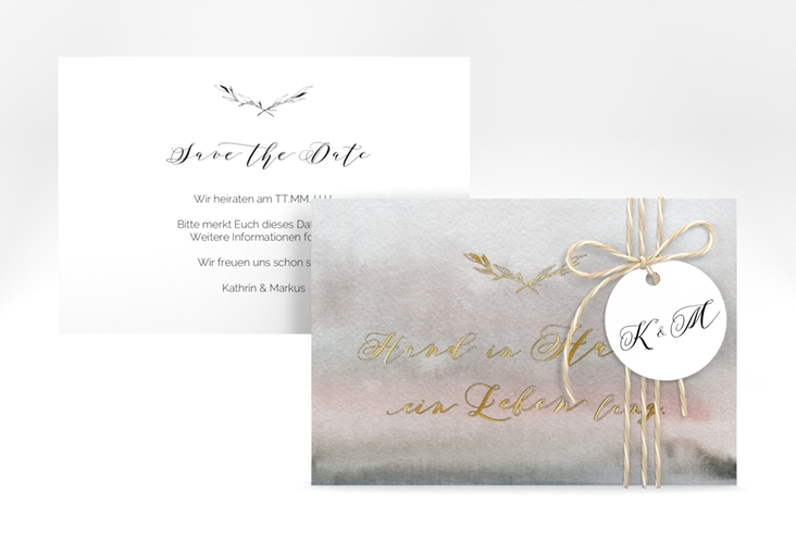 Save the Date-Karte Divine A6 Karte quer gold