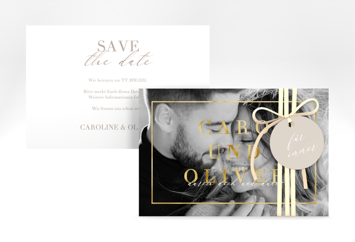 Save the Date-Karte Moment A6 Karte quer gold