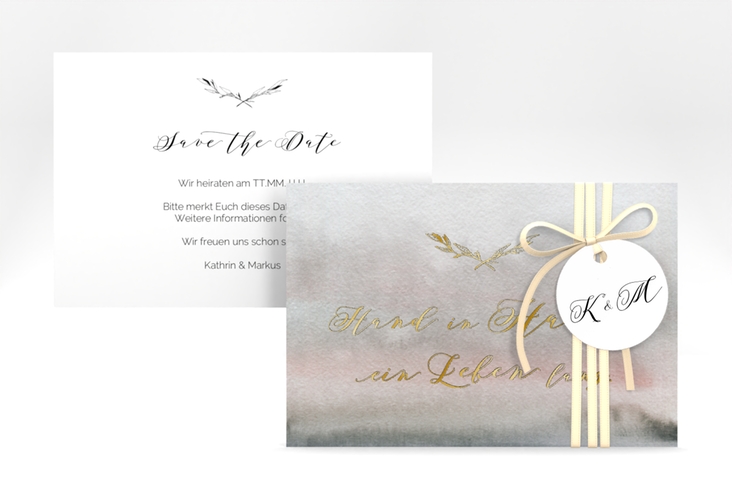 Save the Date-Karte Divine A6 Karte quer gold