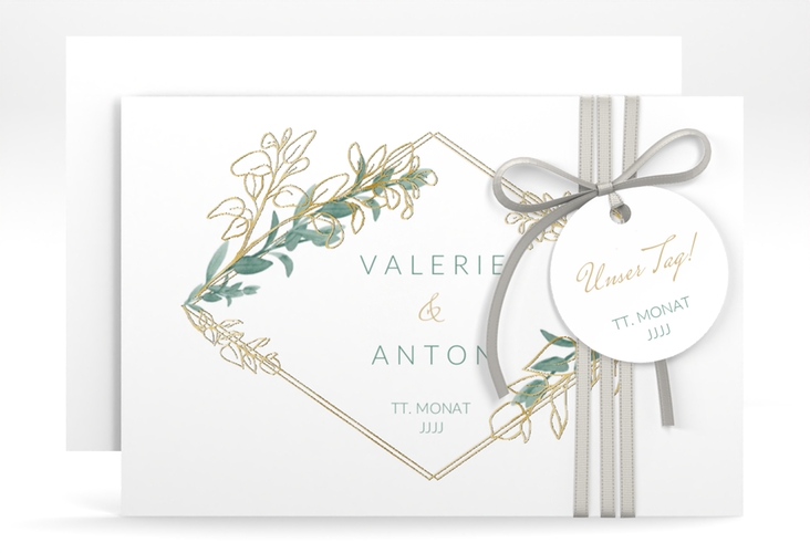 Save the Date-Karte Verde A6 Karte quer gold