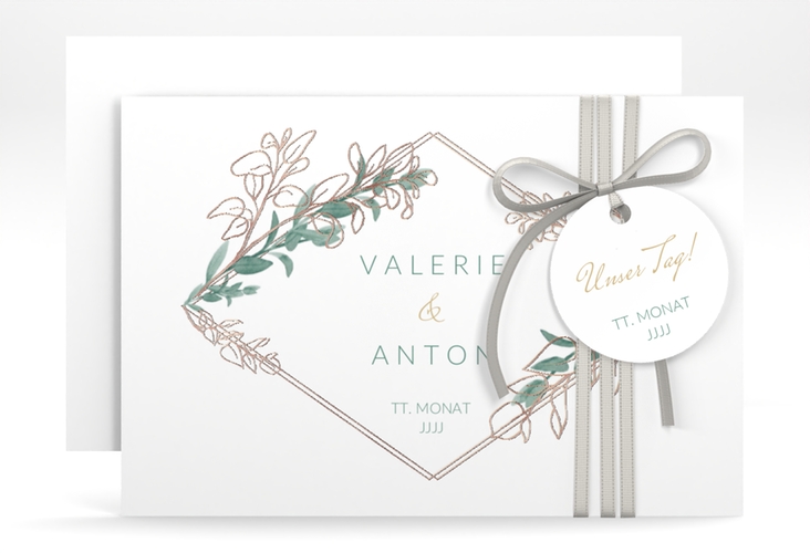 Save the Date-Karte Verde A6 Karte quer rosegold